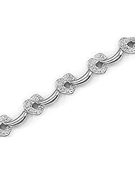 14kt Yellow Gold Diamond Heart Bracelet 0.18ct TW