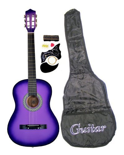 38" Acoustic Guitar Starter Package Guitar, Gig Bag, Strap, Pick & DirectlyCheap(TM) Translucent Blue Medium Guitar Pick (PL-AG38-1)