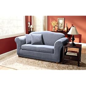 Sure Fit Stretch Pinstripe 2-Piece Sofa Slipcover