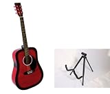 41 Red Acoustic Guitar Combo with FREE Guitar stand