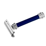 Rasierer Rasierhobel XL-Länge – Alu blau – Gradschnitt – Merkur Solingen – 2110