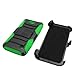 Phonelicious Hybrid Armor Dual Layer Rhino Kickstand Belt Holster Clip with LCD Screen Protector and Pen Stylus for Zte Maven / Overture 2 - GREEN EXTREME