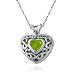 Sterling Silver Peridot Heart Pendant, 18