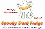 BOO Halloween Spooky Black (dark chocolate colored black) Fudge Box