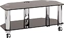 Optimum Fusion LCD800 2 Shelf Television Stand - Polished Chrome Rods With Black Glass