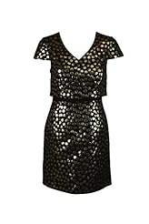 Cotton/Metallic/Polyester Polka Dot Print Short Sleeves  Dress