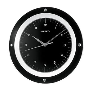 Buy Seiko Wall Quiet Sweep Second Hand Clock Curved Glass Crystal BlackDial #QXA314KL by   now!