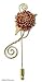 

Natural flower gold-plated stickpin, 'Everlasting Red' 1" W 3" L