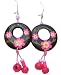 Handmade Earrings - Florescent Flowers in Coconut and Acai seeds