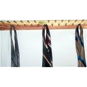 <b>Woodlore Tie Rack With 24 Tie Pegs- Cedar- Wall Mounted</b>