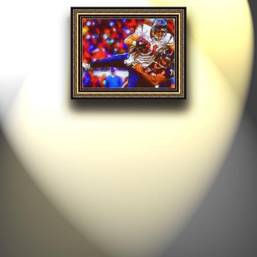 Completely Handpainted American Football Sport Painting, Custom Order FL750, Oil on Canvas, with Option to Paint Jerry, Brett & Co. from Any Other Favorite Photograph or Picture, Unframed, Size 28'' x 37