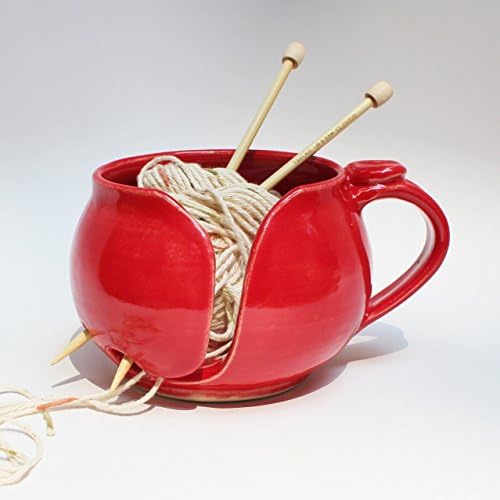 Yarn Bowl in Really Red, Red Knitting Bowl, MADE PER ORDER