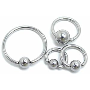 【クリックで詳細表示】キャプティブビーズリング/12ゲージ：6mmボール：(内径xボールサイズ)20x6mm
