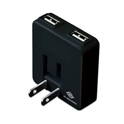 PLANEX「充電万能」2ポートUSB充電器ブラック PL-WUCHG01-B (Xperia/Galaxy/au/docomo/SoftBank/ウォークマン/iPod/iPhone4s/4/3GS/3G/PSP/DS/DSLite/Dsi 海外対応)