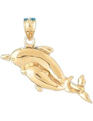 Dazzlers Solid 14 karats gold Dolphin Charm Pendant Available in three colors from jewelsberry (weights: 2.3 grams only)
