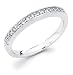 14k White Gold Channel Set 14 Round Diamond Wedding Anniversary 2.5mm Milgrain Ring Band (1/7 cttw, G-H Color, SI1 Clarity)