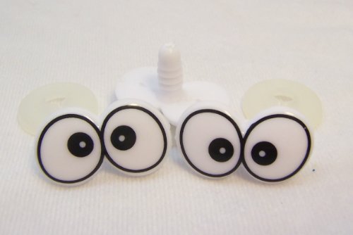 Sassy Bears 15mm Flat Double Comic Safety Eyes for Bear, Doll, Puppet, Plush Animal and Craft - 5 Pairs