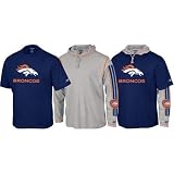 Denver Broncos Short Sleeve T-shirt and Long Sleeve Hoodie Tee 3-In-1 Combo