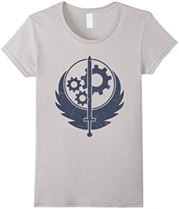 Women's Brotherhood of Steel T-Shirt - Cool Fall Shirt Small Silver