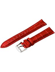 19mm Red Classic Croco Grain Leather Watch Band Strap (Quick Release Pins!) with Stainless Steel Buckle - Fits All Watches!!!