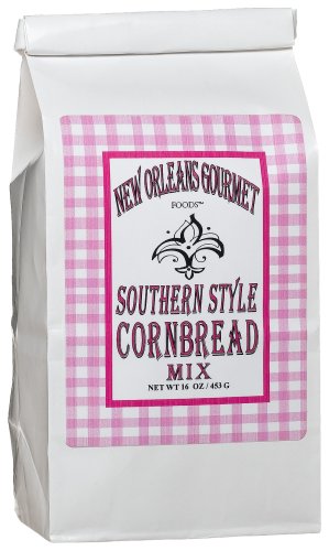New Orleans Gourmet Foods Southern Style Cornbread Mix, 16-Ounce Bags (Pack of 6) by Cornbread & Muffin Mixes