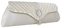Satin Clutch Abendtasche, Creme - Beige