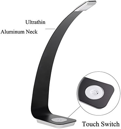 Dimmable LED Desk Lamp - Willful Aluminium Alloy Ultrathin Small Table Lamp Touch Lamps bedside with 3-Level Dimming Touch-Sensitive Control Panel Lightweight for Bedrooms Office Black