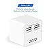 JOTO Dual Ports USB Wall Charger Power Adapter with Smart IC Intelligent High Speed Charging (17W/3.4A), Portable USB Travel Charger for Apple, Android and all other USB Powered Mobile Devices (2 Port USB Travel Charger) (White)