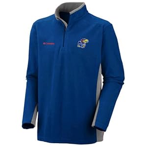 NCAA Columbia Kansas Jayhawks Klamath Range II Half Zip Fleece Jacket - Royal Blue (Large)