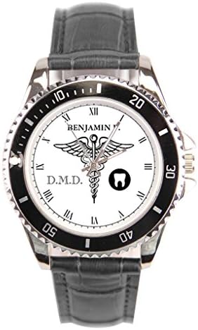 Movon I Promise Brushed Gold Monogram Wristleather Watch Black