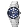 Armitron Men's 204333BLSV Silver-Tone Stainless Steel Blue Multi-Function Dial Dress Watch