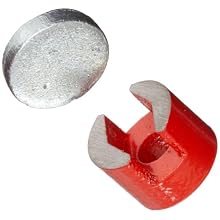 Cast Alnico 5 Button Magnet With Keeper, 3/4" Diameter, 1/2" Thick, 7/32" Center Hole (Pack of 1)