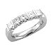 18k White Gold 5-Stone Princess-Cut Diamond Wedding Ring / Band, Size 6.75 (G-H, VS-SI, 1.00 carat)