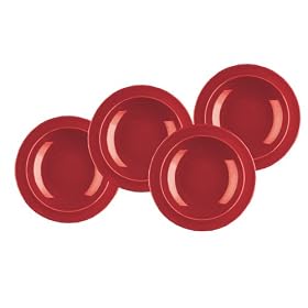 Emile Henry 9-inch Soup Pasta Bowls, Set of 4, Cerise by Emile Henry