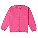 Asherangel Little Girls Basic Crew Neck Solid Fine Knit Cardigan Sweaters Rose 2T