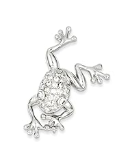 Sterling Silver CZ Frog Pin