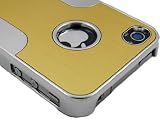 Premium Chrome Aluminum Skin Hard Back Case Cover for Apple iPhone 4 4G 4S Silver&Gold