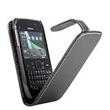 WalkNTalkOnline - Nokia E6 Black Specially Designed Leather Flip Case