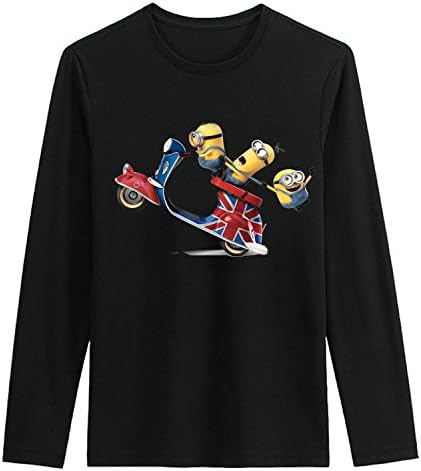 TCOO Men's Cartoon Despicable Me Riding Minions Cotton Long Sleeve T-shirt