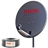 Maxx Digital 80cm Solid Satellite dish + Lnb + 30m, 80cm, Grey