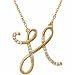 14k Yellow Gold Hot H Initial Diamond Necklace