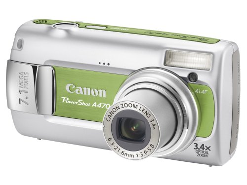 Canon PowerShot A470 Digital Camera - Green (7.1MP, 3.4xOptical Zoom) 2.5" LCD