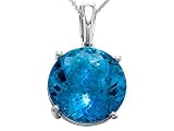Genuine Blue Topaz Necklace / Pendant by Effy Collection® in 14 kt White Gold