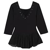 Search : FREESTYLE BY DANSKIN Black BG 3/4 Sleeve Skirtall - Large