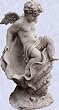 Sunny the swimmer angel statue home cherub in shell sculpture