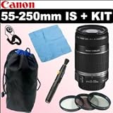Canon EF-S 55-250mm f/4.0-5.6 IS Telephoto Zoom Lens + Kit Accessoires Somptueuxpar Canon