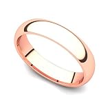 14k Rose Gold 4mm Classic Plain Comfort Fit Wedding Band Ring
