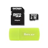16GB Patriot microSDHC Memory Card + USB Reader (Yellow) + SD Adapter for u ....