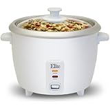 MaxiMatic ERC-003 Elite Cuisine 3-Cup Rice Cooker with Glass Lid, White