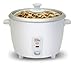 Elite Cuisine ERC-003 Electric Rice Cooker with Automatic Keep Warm Makes Soups, Stews, Grains, Hot Cereals, 6 Cooked (3 Cups Uncooked), White